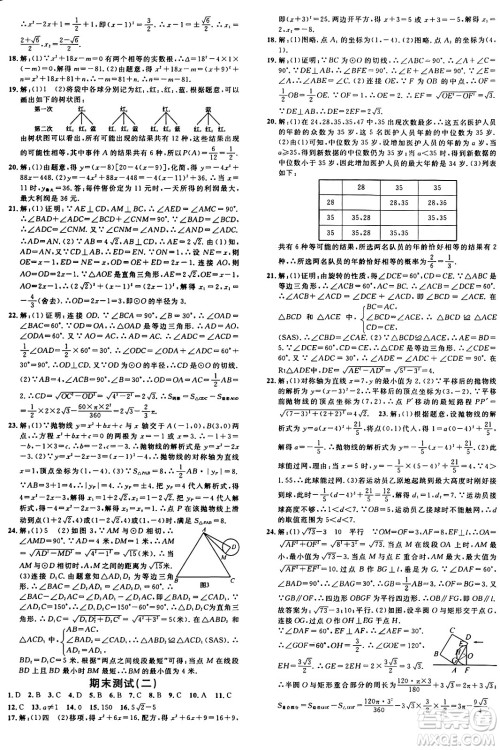 安徽师范大学出版社2024年秋名校课堂九年级数学上册人教版河北专版答案