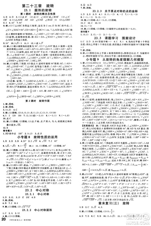 开明出版社2024年秋名校课堂九年级数学上册人教版河南专版答案