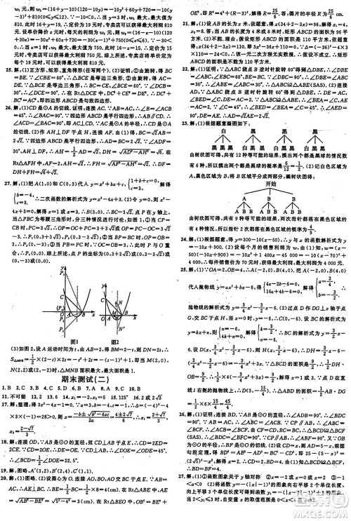 广东经济出版社2024年秋名校课堂九年级数学上册人教版甘肃专版答案