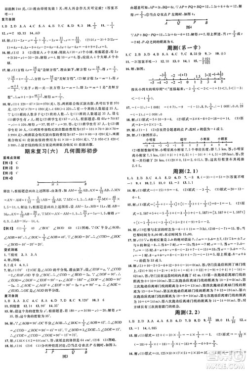 开明出版社2024年秋名校课堂七年级数学上册人教版河南专版答案