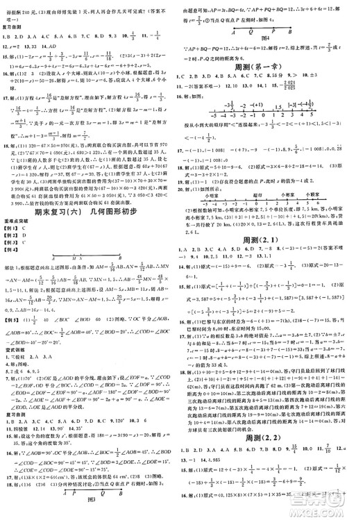 开明出版社2024年秋名校课堂七年级数学上册人教版河南专版答案