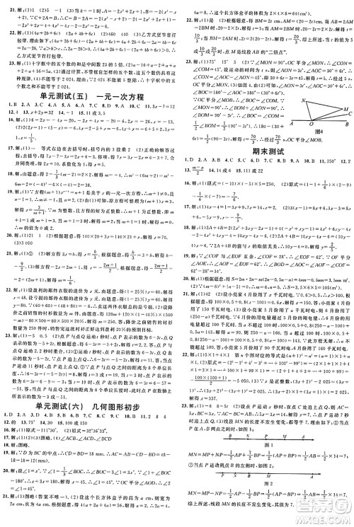 开明出版社2024年秋名校课堂七年级数学上册人教版河南专版答案