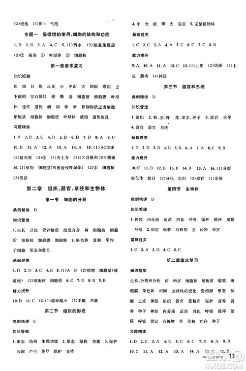 广东经济出版社2024年秋名校课堂七年级生物上册冀少版答案 广东经济出版社2024年秋名校课堂七年级生物上册冀少版答案