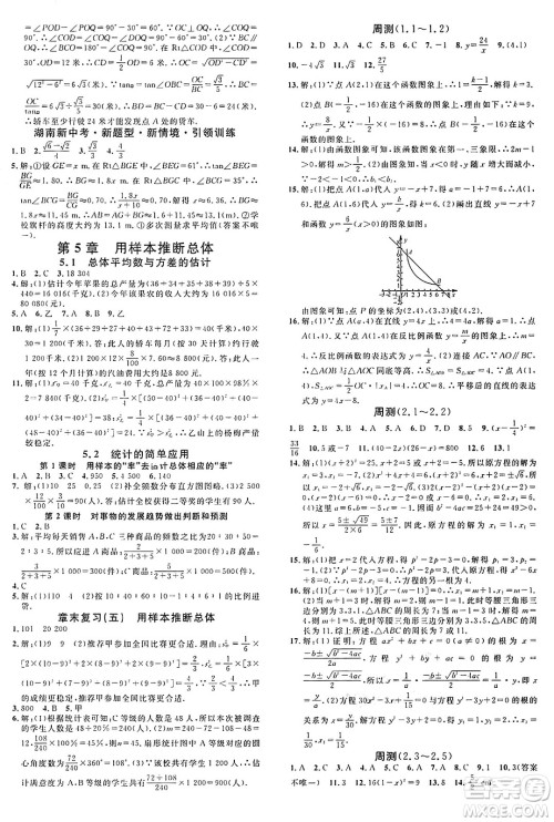 广东经济出版社2024年秋名校课堂九年级数学上册湘教版答案