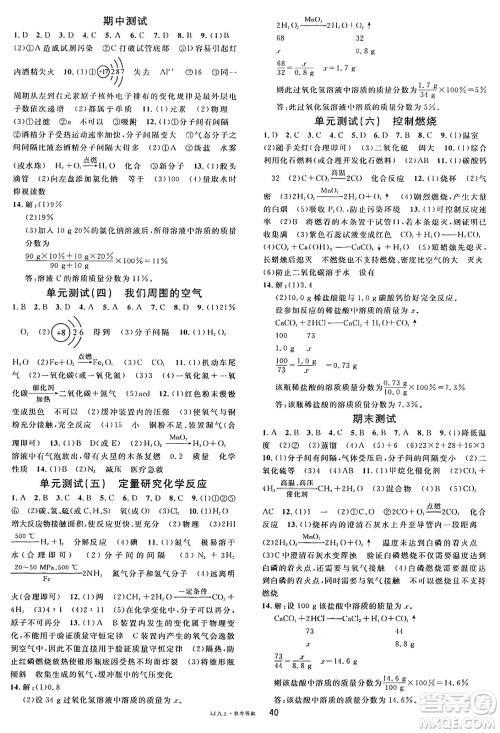 广东经济出版社2024年秋名校课堂九年级化学上册鲁教版答案 广东经济出版社2024年秋名校课堂九年级化学上册鲁教版答案