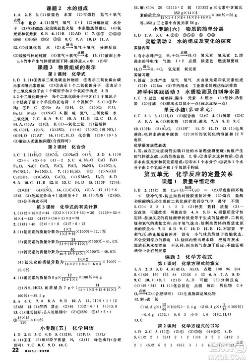 广东经济出版社2024年秋名校课堂九年级化学上册人教版湖北专版答案 广东经济出版社2024年秋名校课堂九年级化学上册人教版湖北专版答案