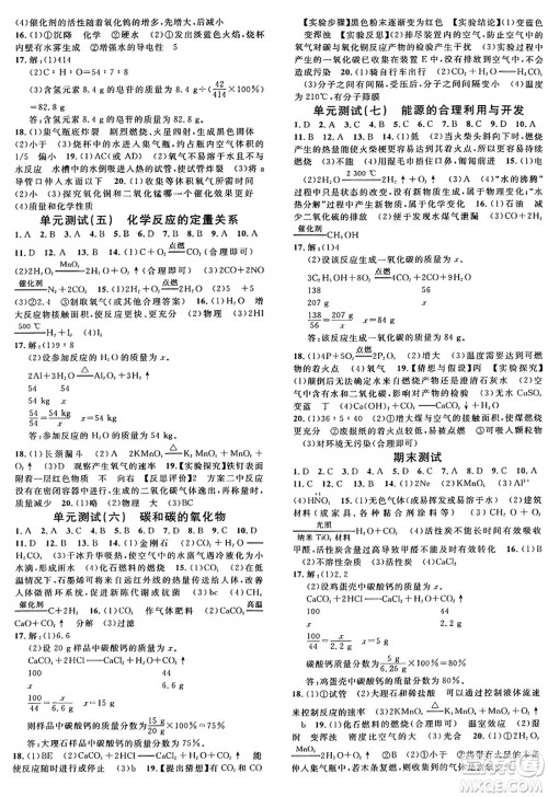 广东经济出版社2024年秋名校课堂九年级化学上册人教版湖北专版答案 广东经济出版社2024年秋名校课堂九年级化学上册人教版湖北专版答案