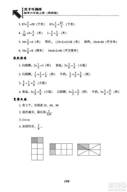 辽宁教育出版社2024年秋尖子生题库六年级数学上册西师版答案