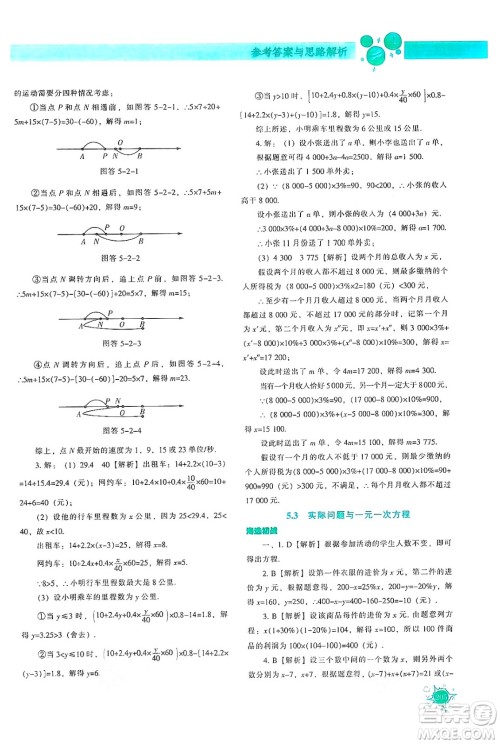 辽宁教育出版社2024年秋尖子生题库七年级数学上册人教版答案