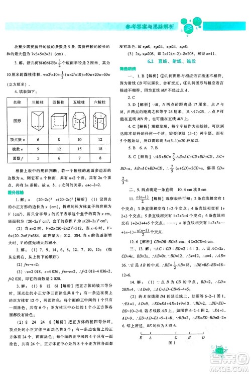 辽宁教育出版社2024年秋尖子生题库七年级数学上册人教版答案