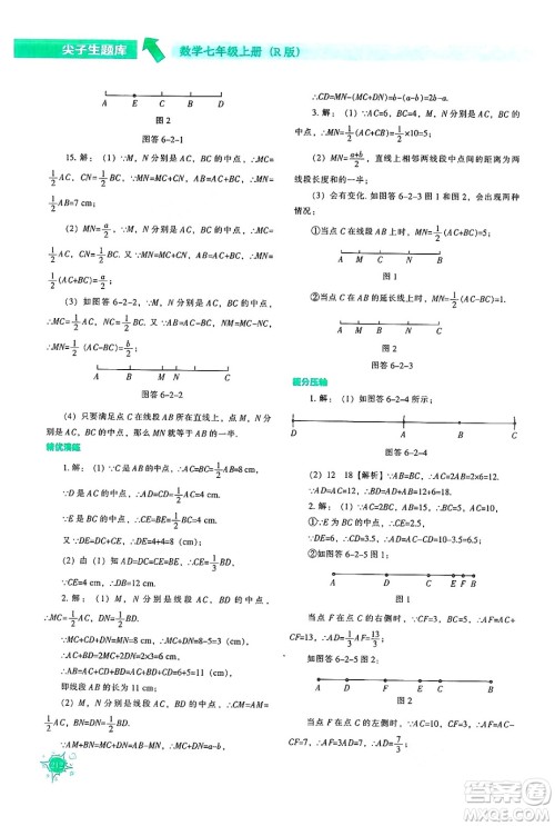 辽宁教育出版社2024年秋尖子生题库七年级数学上册人教版答案