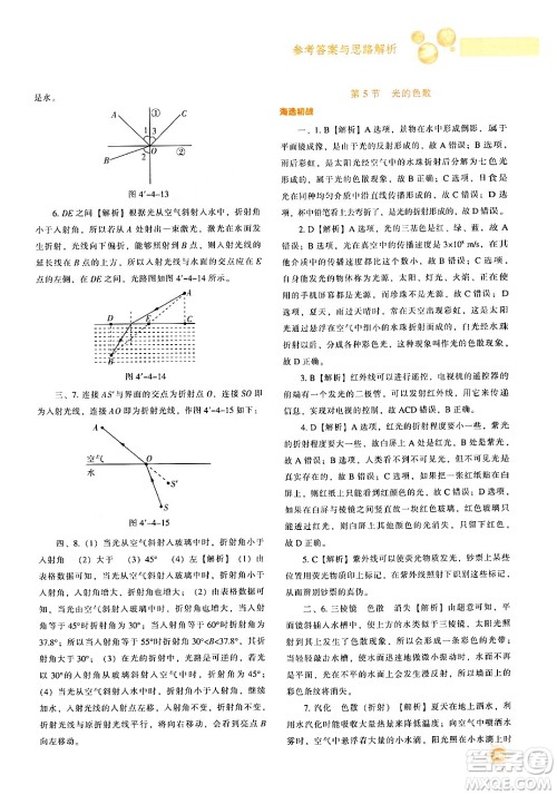 辽宁教育出版社2024年秋尖子生题库八年级物理上册人教版答案