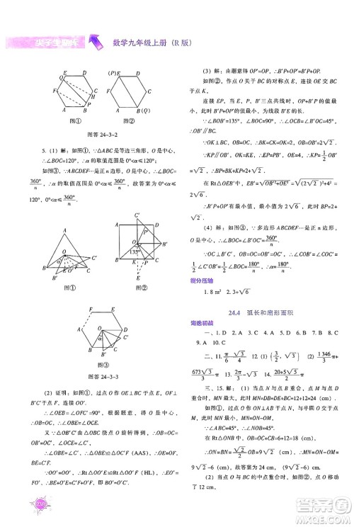 辽宁教育出版社2024年秋尖子生题库九年级数学上册人教版答案 辽宁教育出版社2024年秋尖子生题库九年级数学上册人教版答案