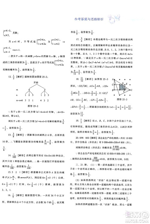 辽宁教育出版社2024年秋尖子生题库九年级数学上册人教版答案