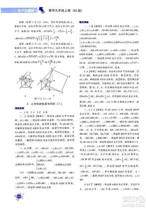 辽宁教育出版社2024年秋尖子生题库九年级数学上册北师大版答案