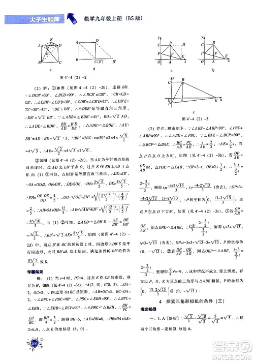 辽宁教育出版社2024年秋尖子生题库九年级数学上册北师大版答案