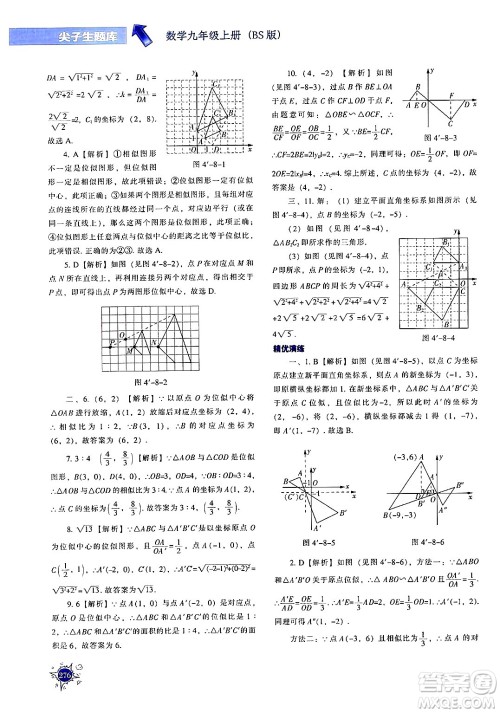 辽宁教育出版社2024年秋尖子生题库九年级数学上册北师大版答案