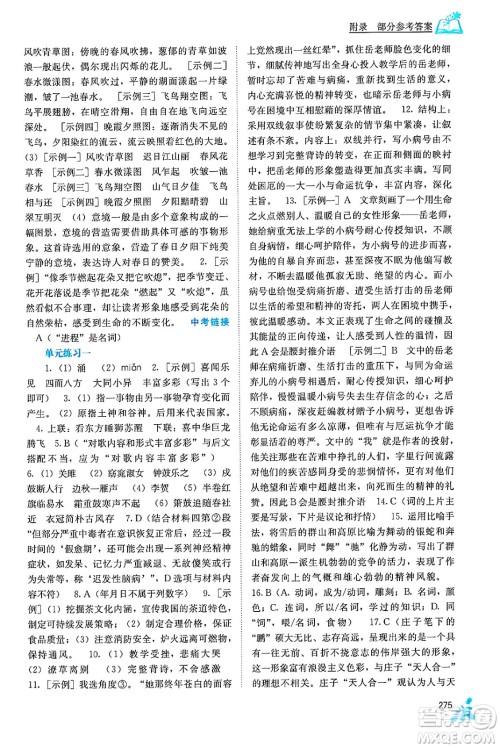 广西教育出版社2025年秋自主学习能力测评九年级语文全一册人教版答案 广西教育出版社2025年秋自主学习能力测评九年级语文全一册人教版答案