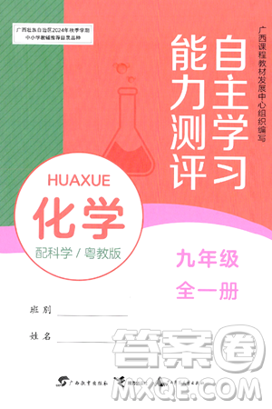 广西教育出版社2025年秋自主学习能力测评九年级化学全一册科粤版答案