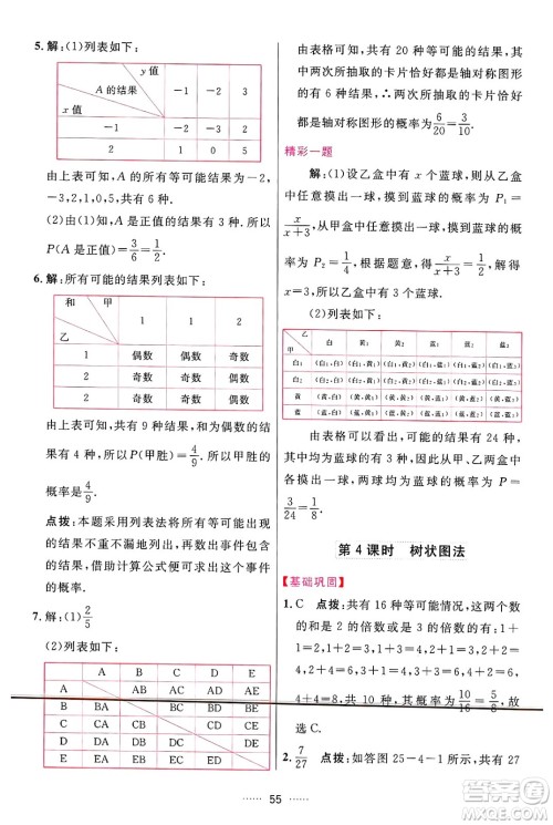 吉林教育出版社2024年秋三维数字课堂九年级数学上册人教版答案