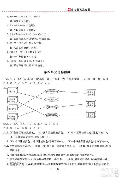 吉林教育出版社2024年秋三维数字课堂五年级数学上册人教版答案