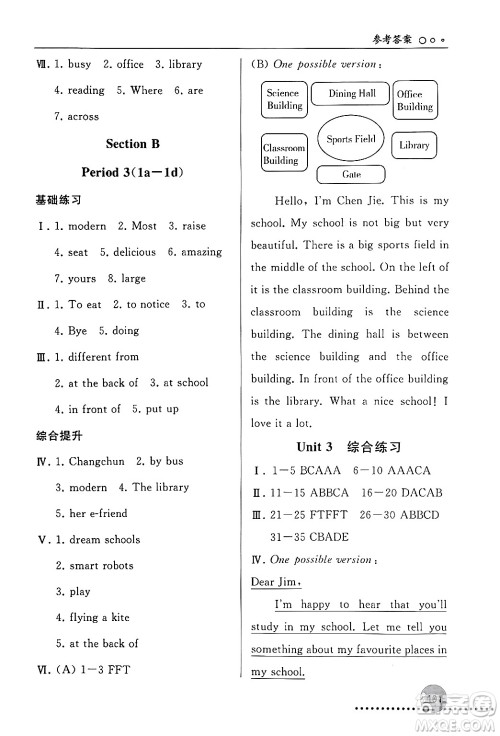 人民教育出版社2024年秋同步练习册七年级英语上册人教版答案