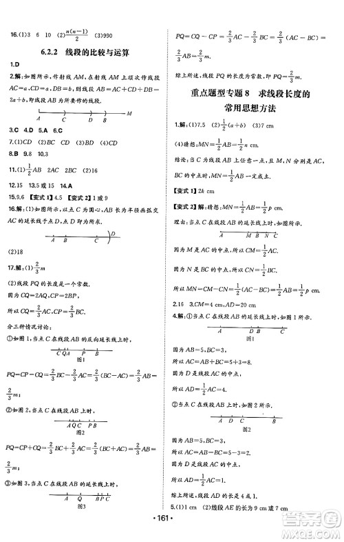 湖南教育出版社2024年秋一本同步训练七年级数学上册人教版答案