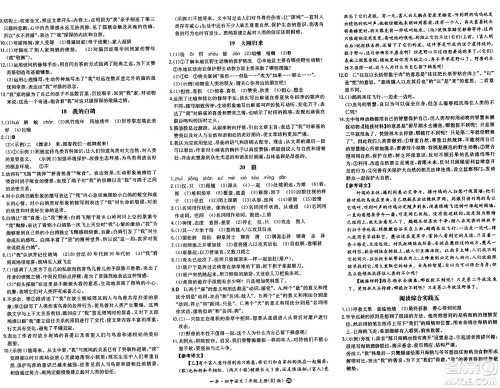 湖南教育出版社2024年秋一本同步训练七年级语文上册人教版答案 湖南教育出版社2024年秋一本同步训练七年级语文上册人教版答案