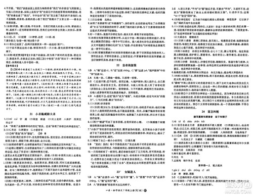 湖南教育出版社2024年秋一本同步训练七年级语文上册人教版答案