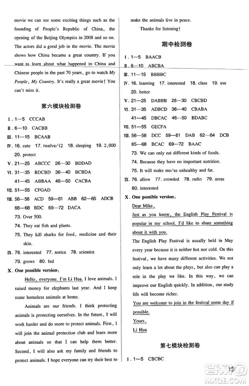 湖南教育出版社2024年秋一本同步训练八年级英语上册外研版答案 湖南教育出版社2024年秋一本同步训练八年级英语上册外研版答案
