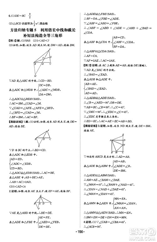 湖南教育出版社2024年秋一本同步训练八年级数学上册人教版辽宁专版答案