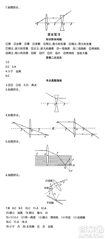 湖南教育出版社2024年秋一本同步训练八年级物理上册人教版安徽专版答案