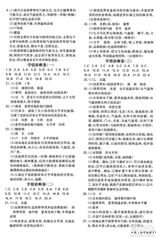 湖南教育出版社2024年秋一本同步训练八年级地理上册中图版陕西专版答案 湖南教育出版社2024年秋一本同步训练八年级地理上册中图版陕西专版答案