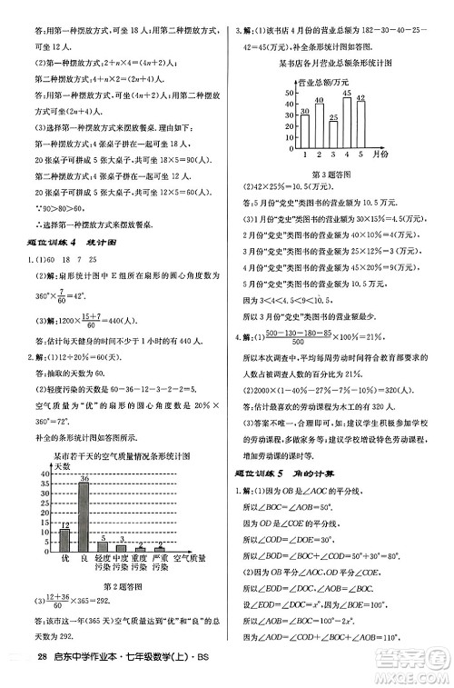 龙门书局2024秋启东中学作业本七年级数学上册北师大版答案