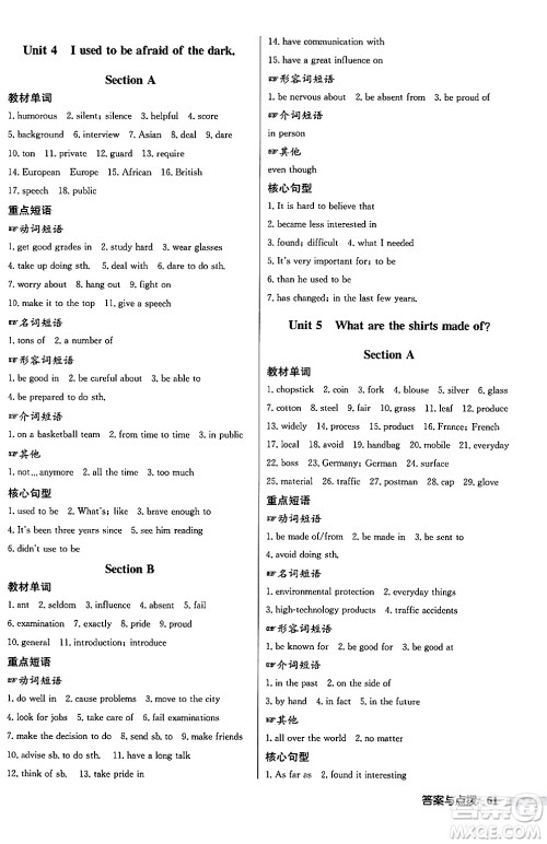 龙门书局2024秋启东中学作业本九年级英语上册人教版长春专版答案 龙门书局2024秋启东中学作业本九年级英语上册人教版长春专版答案