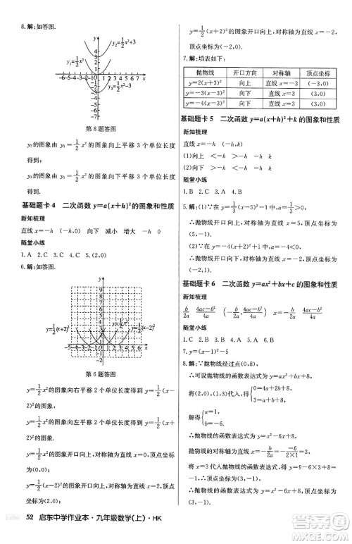 龙门书局2024秋启东中学作业本九年级数学上册沪科版答案