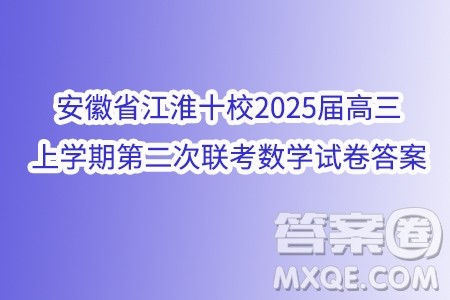 安徽省江淮十校2025届高三上学期第二次联考数学试卷答案