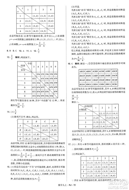 河海大学出版社2024年秋学霸题中题九年级数学上册人教版答案