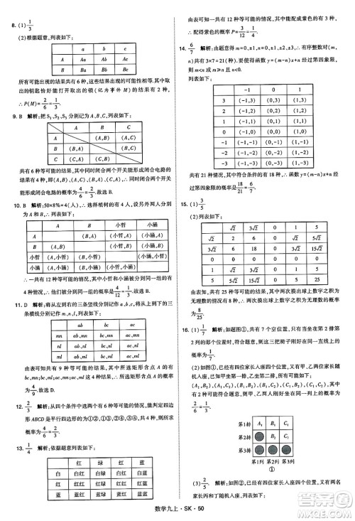 河海大学出版社2024年秋学霸题中题九年级数学上册苏科版答案