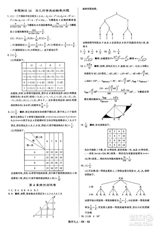 河海大学出版社2024年秋学霸题中题九年级数学上册苏科版答案