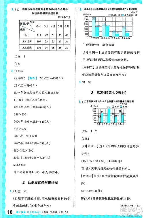 江西人民出版社2024年秋王朝霞德才兼备作业创新设计五年级数学上册苏教版答案