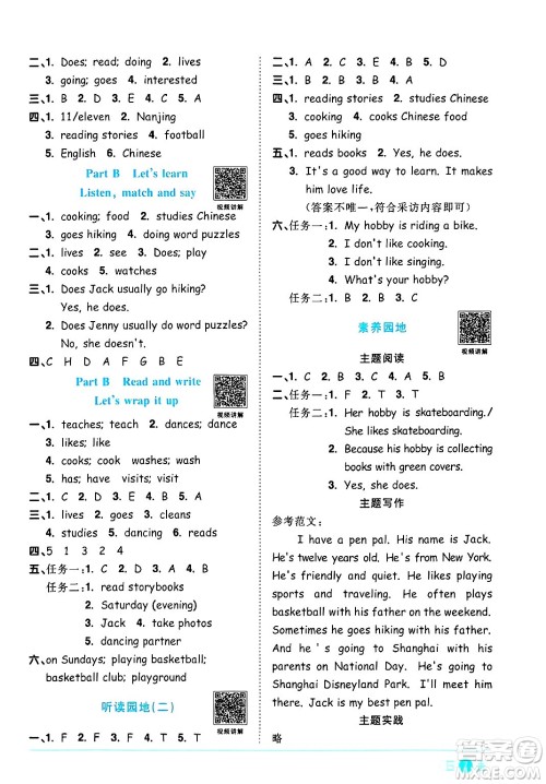 江西教育出版社2024年秋阳光同学课时优化作业六年级英语上册人教PEP版答案 江西教育出版社2024年秋阳光同学课时优化作业六年级英语上册人教PEP版答案