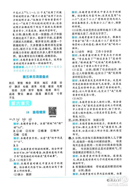 甘肃少年儿童出版社2024年秋阳光同学课时优化作业五年级语文上册人教版山东专版答案