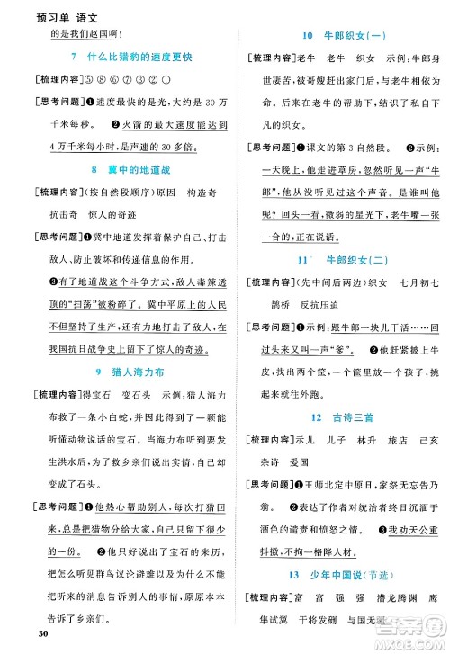 广东人民出版社2024年秋阳光同学课时优化作业五年级语文上册人教版广东专版答案 广东人民出版社2024年秋阳光同学课时优化作业五年级语文上册人教版广东专版答案