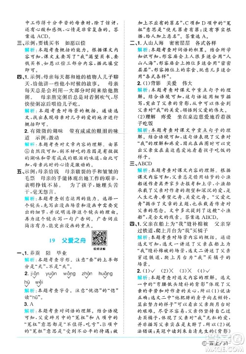 江西教育出版社2024年秋阳光同学课时优化作业五年级语文上册鲁教版五四制答案 江西教育出版社2024年秋阳光同学课时优化作业五年级语文上册鲁教版五四制答案