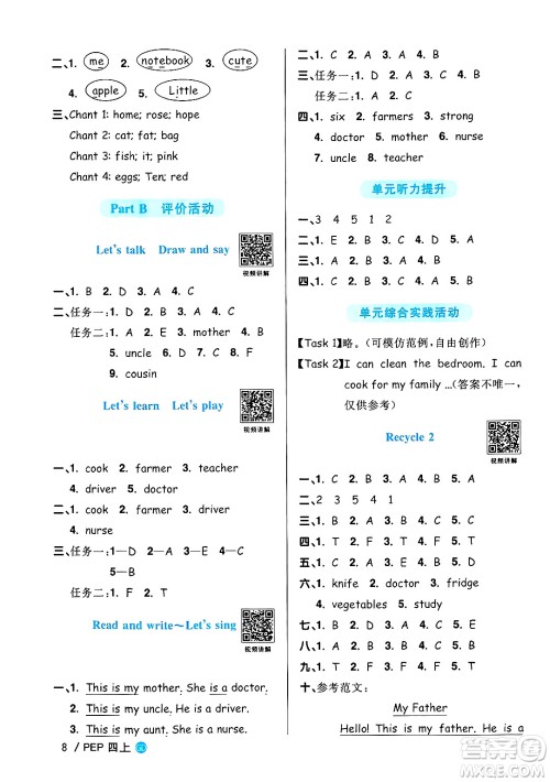 广东人民出版社2024年秋阳光同学课时优化作业四年级英语上册人教PEP版广东专版答案 广东人民出版社2024年秋阳光同学课时优化作业四年级英语上册人教PEP版广东专版答案