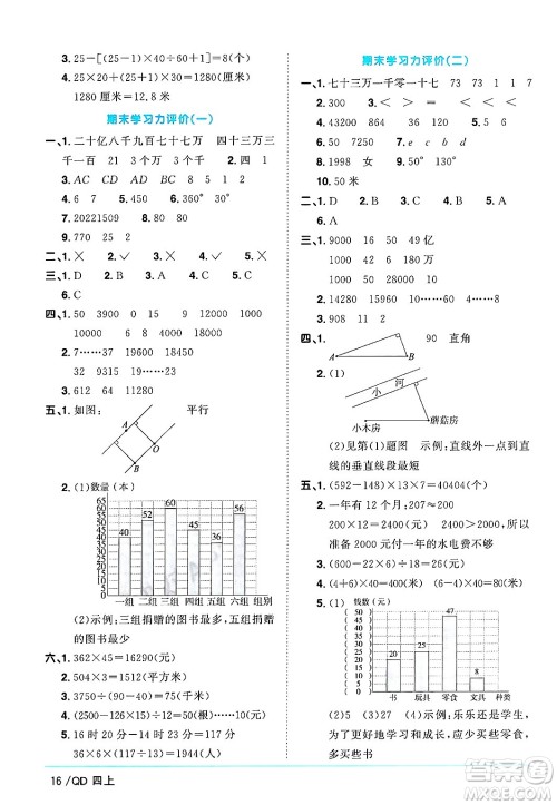 江西教育出版社2024年秋阳光同学课时优化作业四年级数学上册青岛版山东专版答案 江西教育出版社2024年秋阳光同学课时优化作业四年级数学上册青岛版山东专版答案