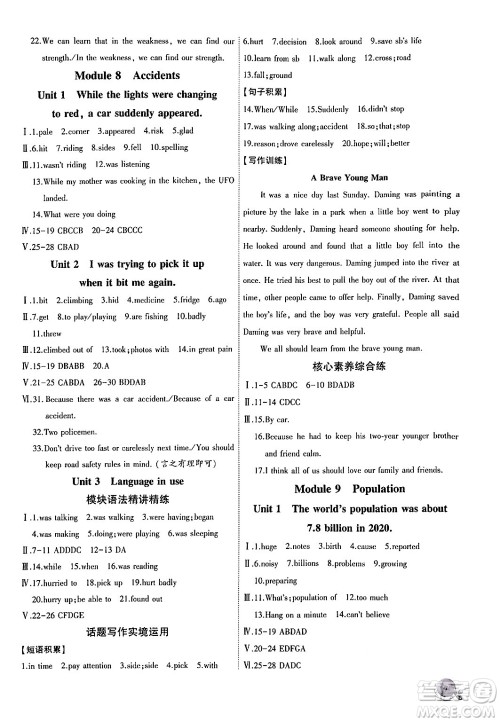 安徽大学出版社2024年秋创新课堂创新作业本八年级英语上册外研版答案 安徽大学出版社2024年秋创新课堂创新作业本八年级英语上册外研版答案