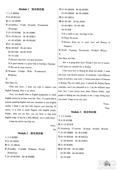 安徽大学出版社2024年秋创新课堂创新作业本八年级英语上册外研版答案 安徽大学出版社2024年秋创新课堂创新作业本八年级英语上册外研版答案