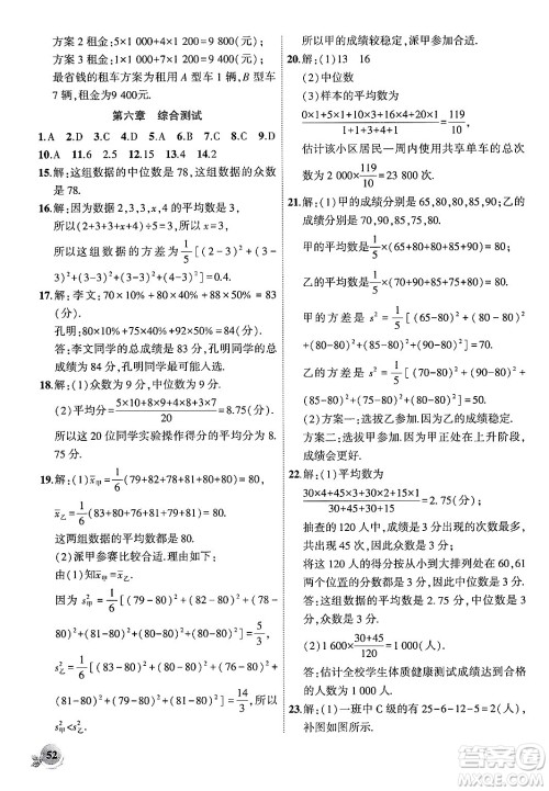 安徽大学出版社2024年秋创新课堂创新作业本八年级数学上册北师大版答案